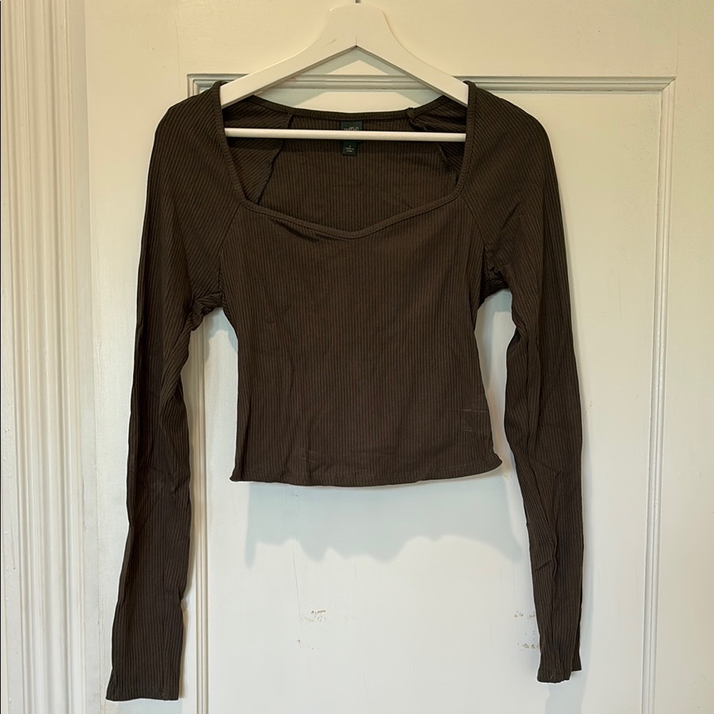 Olive Green Long Sleeve Women's Top